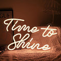 Time To Shine Neon Sign Warm White Led Sign Neon Lights for Lover Dimmable Letter Light Up Sign USB Powered with Switch Neon Signs for Bedroom Wall Decor Party Wedding Church（16.5’’X10.2’’）