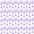 Plastic Wine Glasses，Plastic Goblets Vintage Style Cordial Drinking Glasses for Wedding Reception, Grand Event Party Supplies (48, Purple)