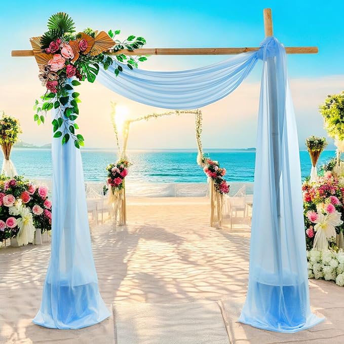 MDS Halloween Chiffon Draping Fabric - 2 Panel, 30" Wide x 30ft Long - Sheer Spooky Arbor & Canopy Drapery for Haunted House Backdrops, Party Ceilings, DIY Costumes & Themed Events - Turquoise