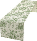 Vintage Flower Table Runner, Wildfloral Green Floral Sketch Pattern Print Table Runner for Kitchen Dinning Table Runner Decor Home Wedding Party Holiday, 13x60 Inch