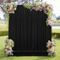 MEETSKY Black Backdrop Curtains for Parties - 10ft x 8ft Party Photo Background Curtain Rod Pocket Fabric Drapes Panels for Boys Birthday Holiday Home Halloween Decoration, 5ft x 8ft, 2 Panels
