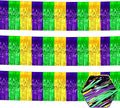 3 Pack 10 Long Gold Green Purple Metallic Foil Fringe Garland Wall Hanging Tassle Banner, Mother's Day, Easter, Parade Floats, Birthday, Theme Party, Wedding Party Decorations