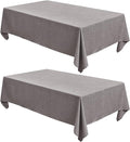 Fitable Faux Linen Tablecloths Rectangle 60 x 120 Inch - 2 Pack Neutral Table Clothes for 8 Foot Tables, Stone Flax Look Kitchen Table Covers for Farmhouse, Dining, Party, Banquet, Buffet