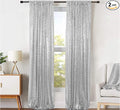 JYFLZQ Silver Sequin Backdrop Curtains 4ft x 8ft 2 Panel Glitter Photo Booth Backdrops Sparkly Photography Background Drapes for Parties Wedding Bridal Showers