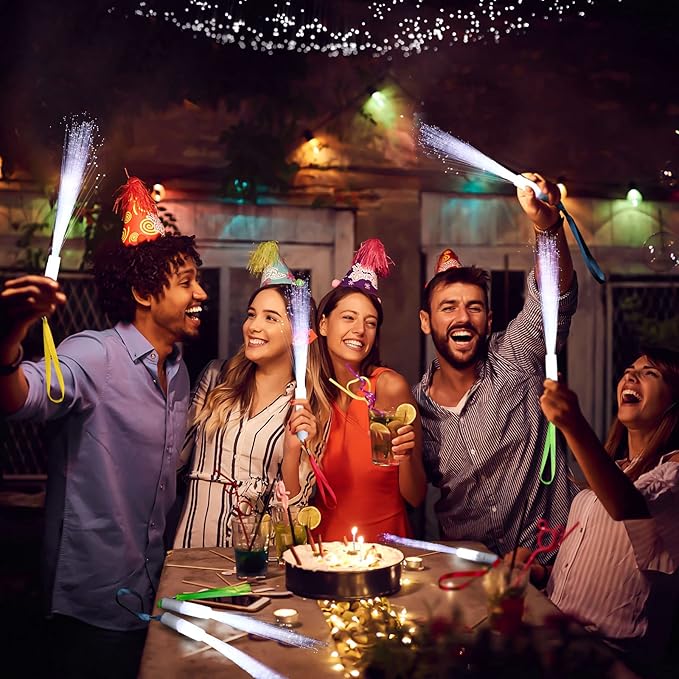 100 Pcs White Fiber Optic Wands Bulk Wedding Sparklers Party Favors LED Light Glow Sticks with 3 Modes Long Flashing Glow for Birthday Wedding Bridal Shower Glow in the Dark Party Favors