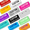 Custom Name Tags ID Badges with Logo Name Personalized Name Badges Name Tag ID Badges with Pin Backing Customizable Name Badges for Business Offices Stores Restaurant, 1.5x2.8 in, 150PCS