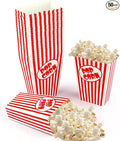 50 Pcs Small Popcorn Boxes for Party 5.5 Inches Tall Red & White Striped Popcorn Bags Mini Popcorn Buckets & Popcorn Bowl for Movie Theater, Home, Carnival Decorations (50)