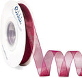 Ribbli Wine Red Organza Ribbon,1/2 Inches x Continuous 50 Yard,Wine Sheer Ribbon for Gift Wrapping,Cookie Wrapping,Wedding Decoration,All Crafting and Sewing