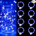 pozzolanas 8 Pack Blue Battery Operated String Lights - 7ft Waterproof Fairy Lights with 20 LEDs for Home, Mason Jar, Party, Wedding, Halloween, Christmas Decorations