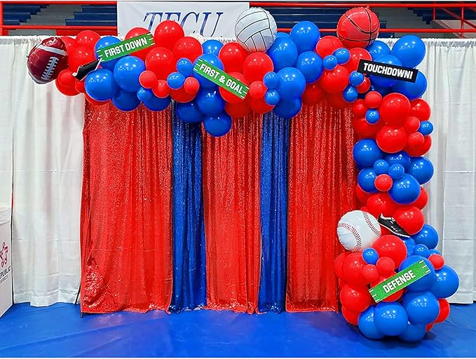 JYFLZQ Red Sequin Backdrop Curtains 8ft x 8ft 1 Panel Glitter Photo Booth Backdrops Sparkly Photography Background Drapes for Parties Wedding Bridal Showers