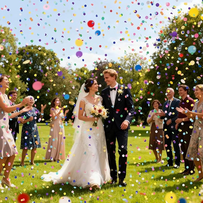 RYKOMO 20000 Pieces 1 Inch Round Tissue Paper Confetti, 7oz Multicolor Table Confetti Paper for Balloons Arts Craft DIY Scrapbooking Birthday Party Festival