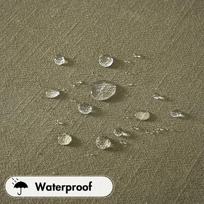 MIULEE Linen Cotton Blend Tablecloth Rectangle, Luxury Waterproof Stain Resistant Durable Farmhouse Oblong Table Cloth for Dining Party Weddings Birthday Events Boho Decor, 52 x 84 inch, Olive Green