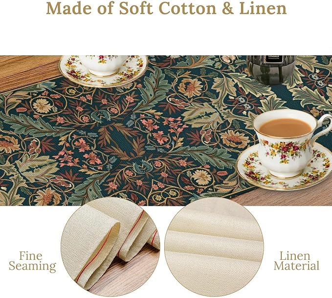 Vintage Paisley Bohemian Table Runner Beige Red Rustic Farmhouse Home Kitchen Table Dining Coffee Room Garden Party Wedding Decor 13x72in
