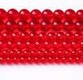 Red Glass Stone Beads Gemstone Round Crystal Energy Jade Beads Stone Beads for Jewelry Making DIY Bracelet Necklace Jewelry Making 1 Strand 15.5inch 60PCS 6MM