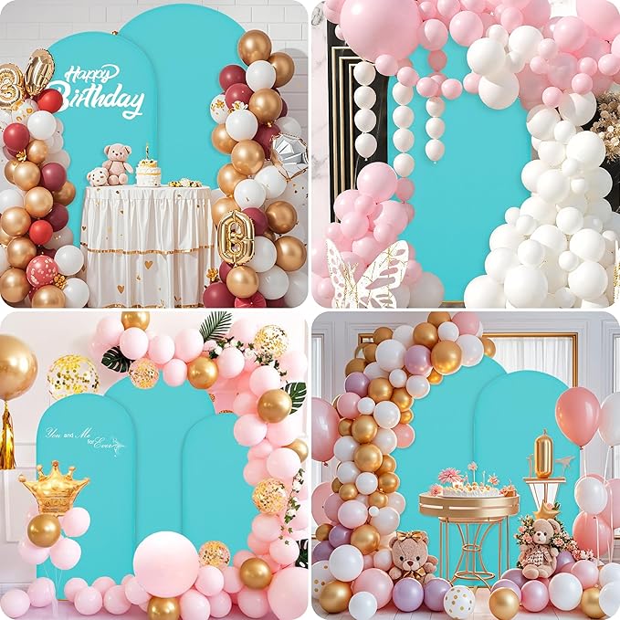Wedding Arch Covers Arch Backdrop Cover Arch Stand Covers 7.2FT 6FT Set of 2 Arch Cover Spandex Fabric Stretchy Backdrop for Wedding Birthday Party Decoration Baby Shower (Sky Blue)