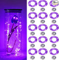 Twinkle Fairy Lights Battery Operated 3 Modes with Timer Firefly Lights 20 LED on 7.2 feet Silvery Copper Wire for DIY Wedding Party Christmas Halloween Centerpiece Decorations 15 Pack (Purple)