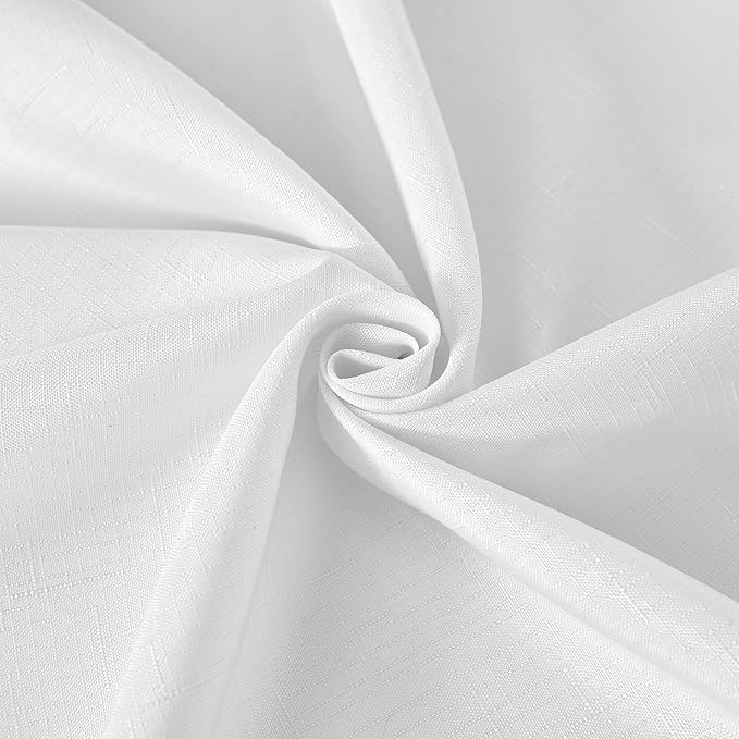 Fitable Faux Linen Tablecloths Rectangle 60 x 120 Inch - 2 Pack Textured Table Clothes for 8 Foot Tables, White Faux Burlap Table Covers for Dining, Party, Farmhouse, Banquet, Wedding