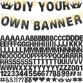 167Pcs DIY Glitter Customizable Banner Kit Happy Birthday Custom Letters Banner 30th Birthday Decorations Anniversary Personalized Banners Decor Death to My 20s Party Supplies (Glitter Black)