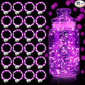 Aogist Led Fairy Lights 3 Modes Battery Operated String Lights Waterproof Silver Wire 7 Feet Firefly Starry Moon Mason Jar Lights for DIY Wedding Party Christmas (Pink, 20 Pack)
