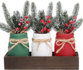 Winter Mason Jars, Winter Centerpieces for Tables, Wood Tray & 3 Painted Decorative Jars, Christmas Table Centerpieces Decoration, Farmhouse Dining Table Kitchen Decorations Home Decor