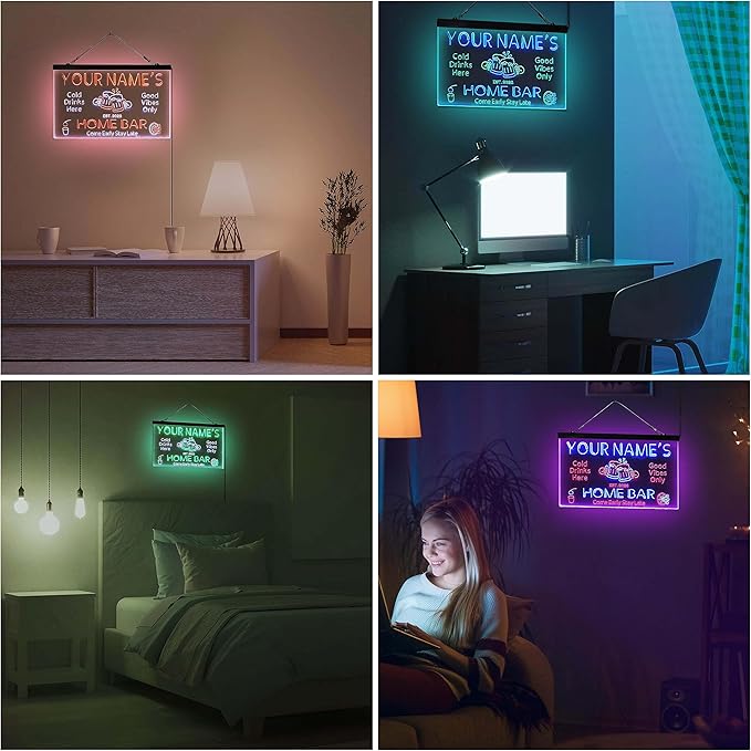 ADVPRO Personalized Your Name Custom Home Bar Beer Established Year Dual Color LED Neon Sign Green & Blue 12 x 8.5 Inches st6s32-p1-tm-gb