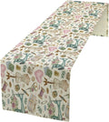 Sewing Theme Table Runner,Vintage Sewing Machine Tool Watercolor Pattern Print Tablecloth Burlap for Hotel Indoors Outdoor Dining Room Kitchen Home Decor,W13X L90 in