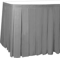 Ultimate Textile Pleat Polyester Fabric Table Skirt - Machine Washable Flame Resistant with Clips for Events, Weddings & Trade Shows, Cut & Sewn in Paterson, NJ - Silver, 14' Box Pleat