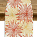 Autumn Chrysanthemum Table Runner, Vintage Modern Geometric Floral Boho Table Runner for Kitchen Dining Bedroom Living Room Table Decor for Indoor Outdoor Home Party, 13x120 Inch