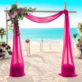 MDS Halloween Chiffon Draping Fabric - 2 Panel, 30" Wide x 20ft Long - Sheer Spooky Arbor & Canopy Drapery for Haunted House Backdrops, Party Ceilings, DIY Costumes & Themed Events - Hot Pink