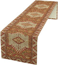 Boho Bohemia Style Orange Table Runner, Country Rustic Farmhouse Magical Abstract Print Pattern for Home Kitchen Table Decor Dining Coffee Room Garden Party Decor 13x108in
