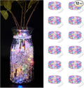 12 Pack Fairy Lights Battery Operated String Lights，7FT 20LED Waterproof Silver Wire Christmas Lights Outdoor,Firefly Mini Lights for Bedroom Party Birthday Wedding Home Decor