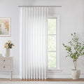 Vision Home White Pinch Pleated Semi Sheer Curtains Textured Light Filtering Window Curtains 108 inch for Living Room Bedroom Patio Rayon Blended Pinch Pleat Drapes with Hooks 1 Panel 60" Wx108 L