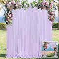 MYSKY HOME 10ft x 7ft Curtains Backdrop Curtains for Parties Light Purple Background Curtains Drapes Wedding Curtains Stage Curtains Rod Pocket Drapes Backdrop for Baby Showers, 5ft x 7ft, 2 Panels