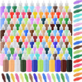 Wettarn 180 Pcs 1.25 oz Sand Art Bottle Kits 60 Colors of Sand and Bottle for Rangoli Art Painting DIY Drawing Favor Diwali Wedding Decoration Vase Glass Crafty Collection (Multicolor)