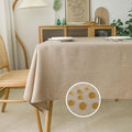 NLMUVW Linen Table Cloth Rectangle 6ft, Burlap Tablecloth Rectangular Tan Dining Table Cover Water Resistant for Kitchen Party Cafe, 54 x 78 Inch