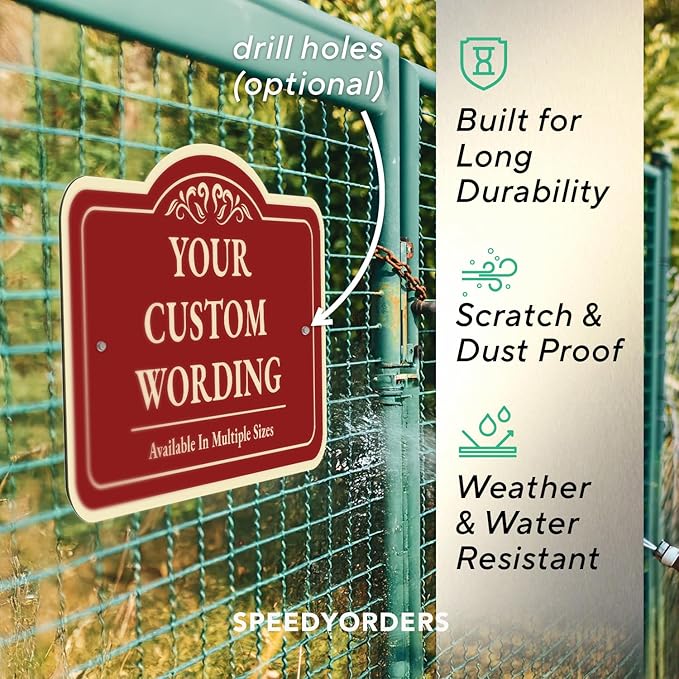 Personalized Custom Decorative Outdoor Metal Sign - Aluminum, Waterproof, USA Made, Red Brick Design 42x28 In