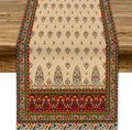 Boho Paisley Table Runner, Vintage Western Brown Dark Red Beige Flowers Leaves Print Table Runner for Kitchen Dining Table Wedding Holiday Party Decor, 13x90inch