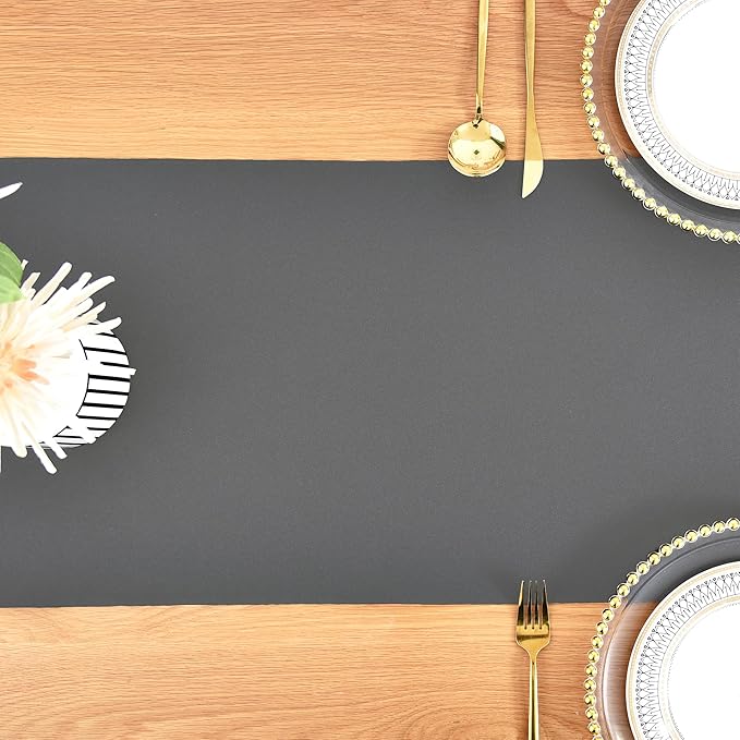 Farmhouse Grey Table Runner Dining Table Runners 90 Inches Long Coffee Table Runner for Dresser Living Room Bedroom Holiday Party Banquet 12X90 Inch