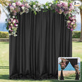 Black Backdrop Curtain for Party, Halloween Backdrop Rod Pocket Photo Drapes Panels Fabric Curtain Backdrop Black Birthday Party Decor for Boys Teens Men,5ft x 8ft, 2 Panels