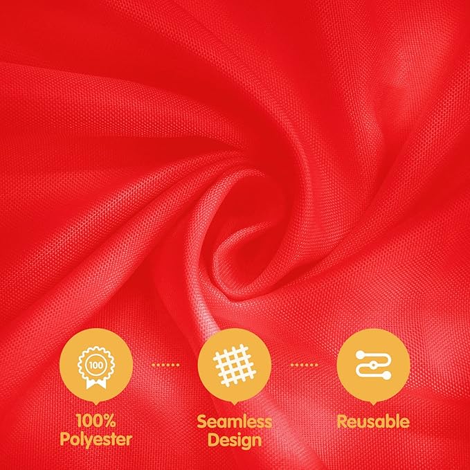 BRILLMAX 6 Pack Red Round Tablecloths 120 Inch - Circle Bulk Linen Polyester Fabric Washable Table Cloth Cover for Wedding Reception Banquet Birthday Party Buffet Restaurant