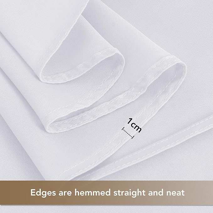 sancua Small Square Tablecloths 2 Pack - 36x36 Inch - White Table Cloth for Square or Round Tables, Washable Polyester Fabric Table Cover for Nightstand End Bedside Tables