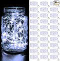 btfarm 30 Pack LED Fairy Lights Battery Operated [3 Modes] Twinkle Lights, 7FT 20 LED Mini String Lights Mason Jars Silver Wire Small Christmas Wedding Party, Cold White