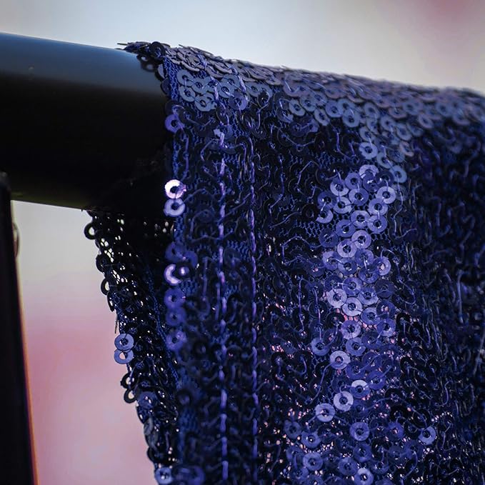 JYFLZQ Navy Blue Sequin Backdrop Curtains 7ft x 7ft 1 Panel Glitter Photo Booth Backdrops Sparkly Photography Background Drapes for Parties Wedding Bridal Showers