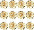 KPOSIYA Flower Napkin Rings Holder Metal Gold Napkin Rings Set of 6 for Wedding Party Holiday Banquet Christmas Dinner Delicate Serviette Buckles Decor Favor (6, Flower-Gold)