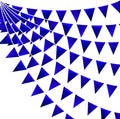Royal Blue Party Decoration Navy Blue Triangle Pennant Banner Flag Dark Blue Metallic Fabric Bunting Garland for Graduation Wedding Retirement Bridal Shower Birthday Nautical Ahoy Achor Party Supplies