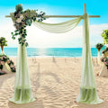 MDS Halloween Chiffon Draping Fabric - 2 Panel, 30" Wide x 20ft Long - Sheer Spooky Arbor & Canopy Drapery for Haunted House Backdrops, Party Ceilings, DIY Costumes & Themed Events - Sage Green