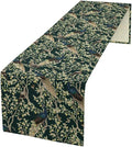 Peacock Table Runner,Retro Floral Plants Peacock Table Runner for Home Kitchen Dining Party Indoor Outdoor Decoration 13x120 Inch