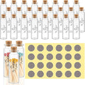 24 Matches Holders Empty Jars with 24 Striker Stickers, Empty Matches in A Jar with Striker DIY Wedding Favors, Candle Holder Containers & Bulk Storage| The Perfect Match Box (0.87x3.15 Inch) (24)