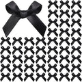 YGDZ 50 PCS Mini Black Bows, Small Stain Ribbon Black Bow for Cake, Tiny Bows for Crafts, Bow Decorations for Party Favors, Balloons