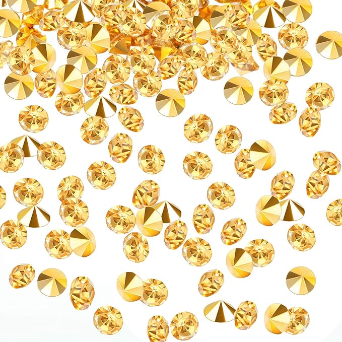 10000 Clear Wedding Table Scatter Confetti Crystals Acrylic Diamonds Rhinestones for Table Centerpiece Decorations Wedding Decorations Bridal Shower Decorations Vase Beads (Gold, 4 MM)